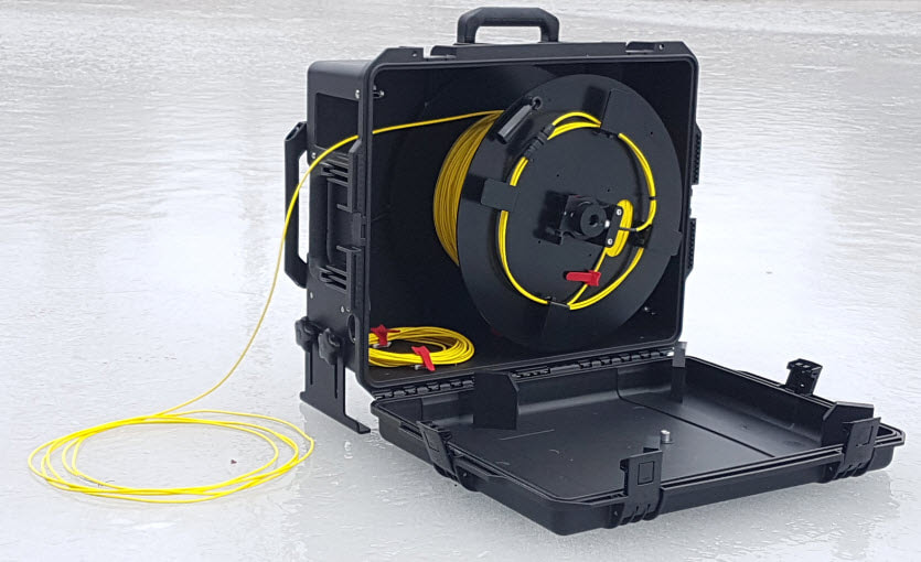 Portable Cables Reels are built inside a Pelican for hand carry